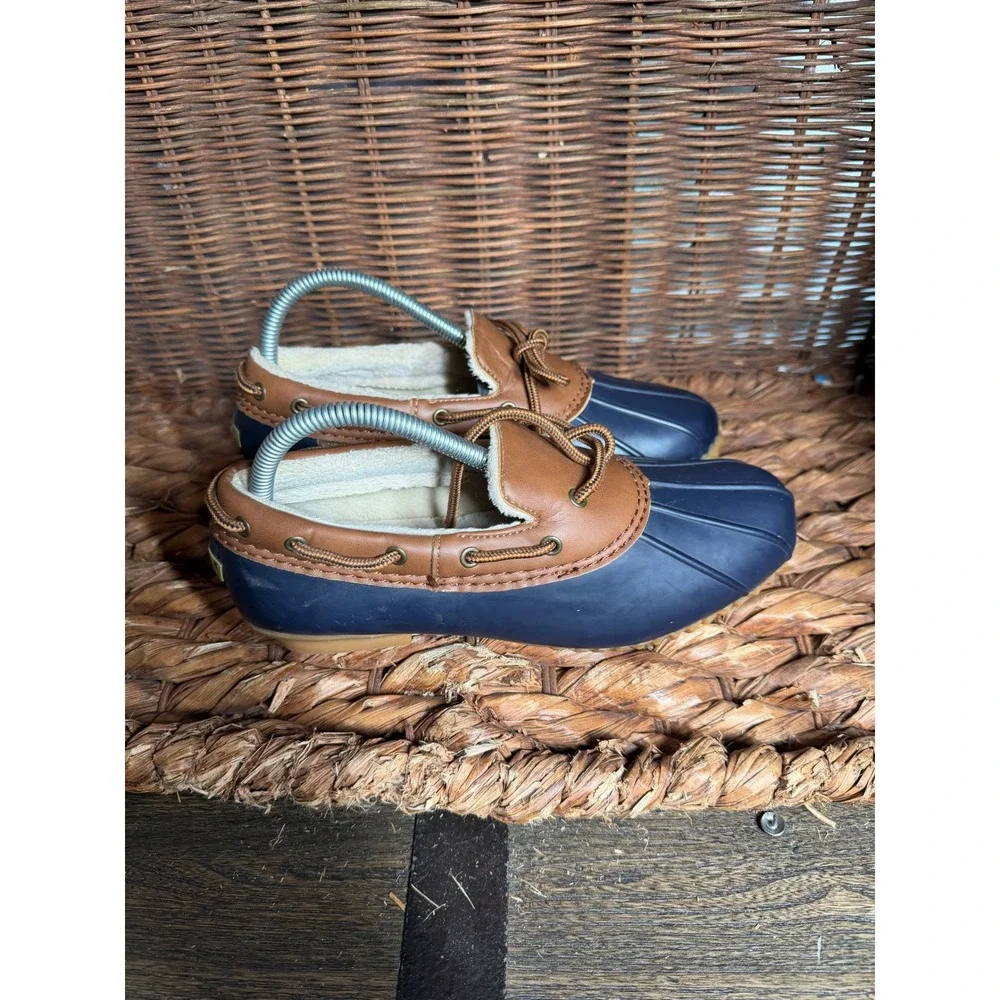 JBU by Jambu Gwen Navy Brown Faux Fur Lined Duck Shoes JB16GWN73 Womens 8M